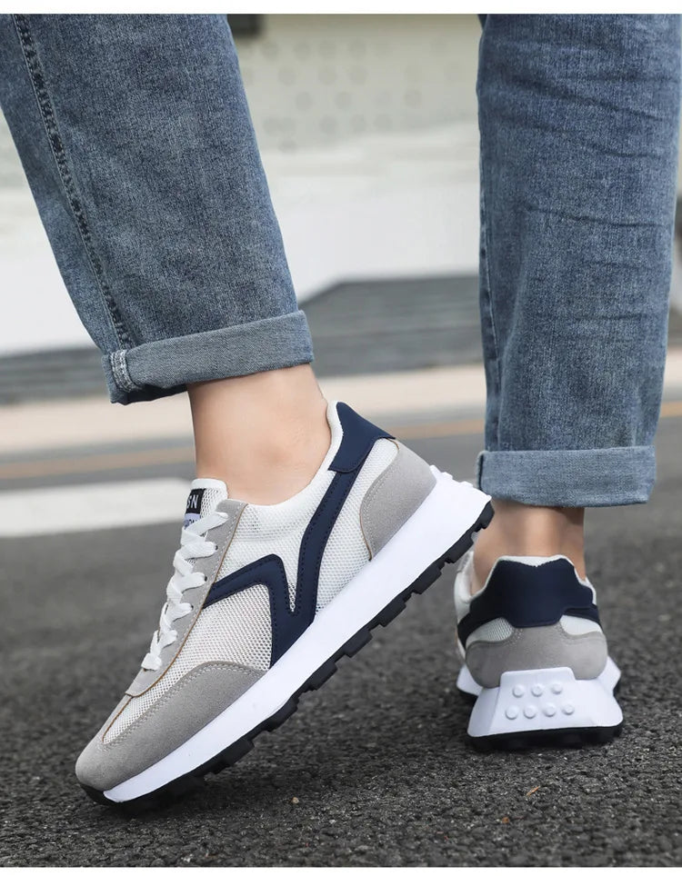 New Women's Sneakers Fashion Breathable Unisex Casual Shoes Lightweight Lace-Up Running Shoes Outdoor Platform Tennis Shoes Male