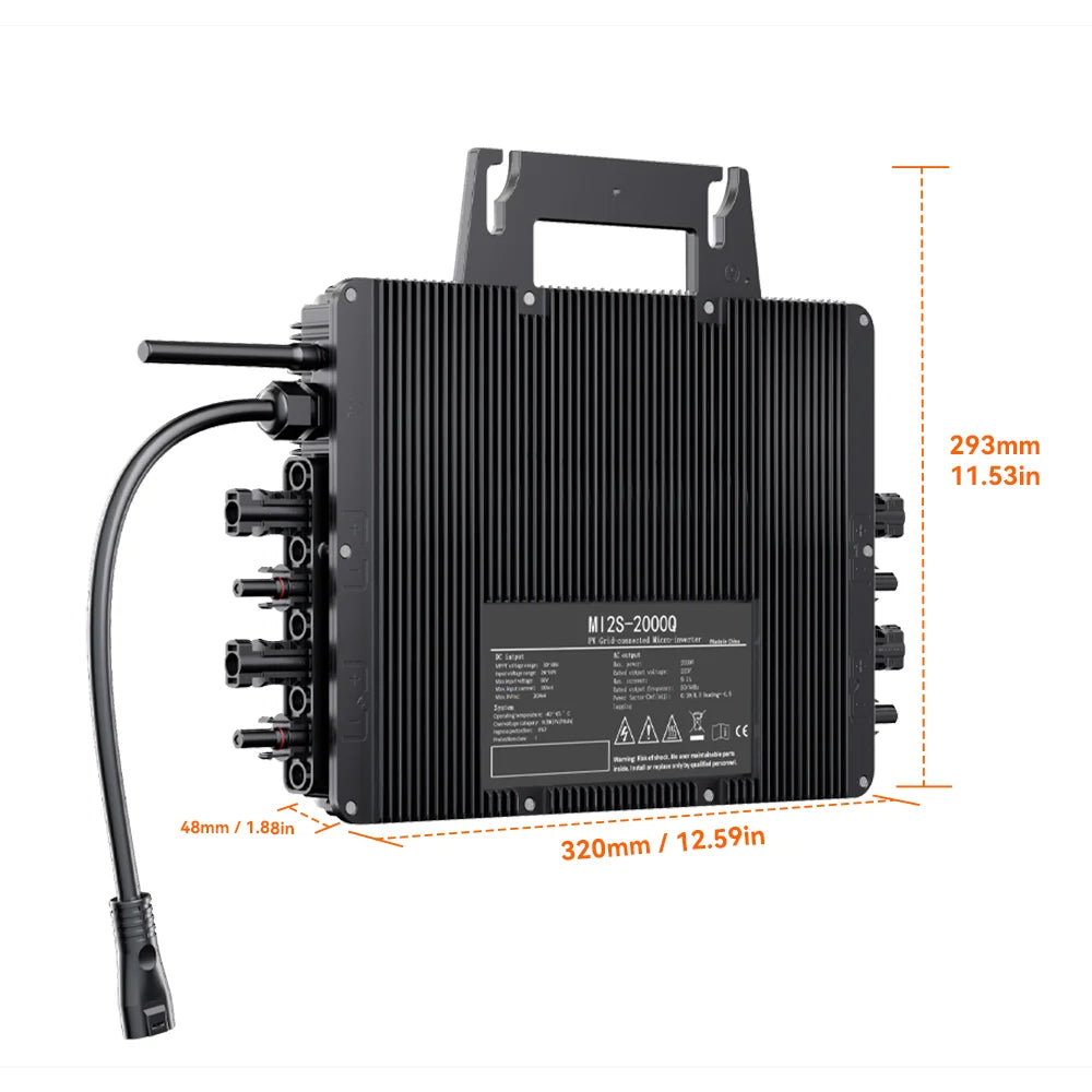 2000W Solar PV Mikrowechselrichter - WiFi Haushalt Netzgekoppelt Solarsystem für 4x 400-700W Solarmodule