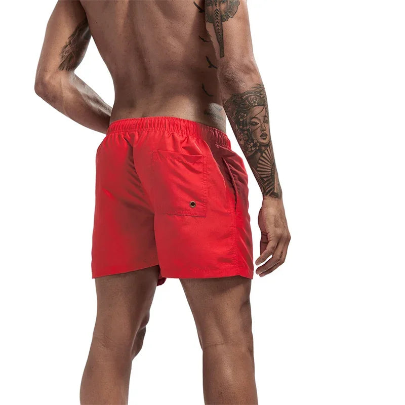 Herren Schwimmhose Taschen Mesh-Futter Schnelltrocknend Casual Board Shorts