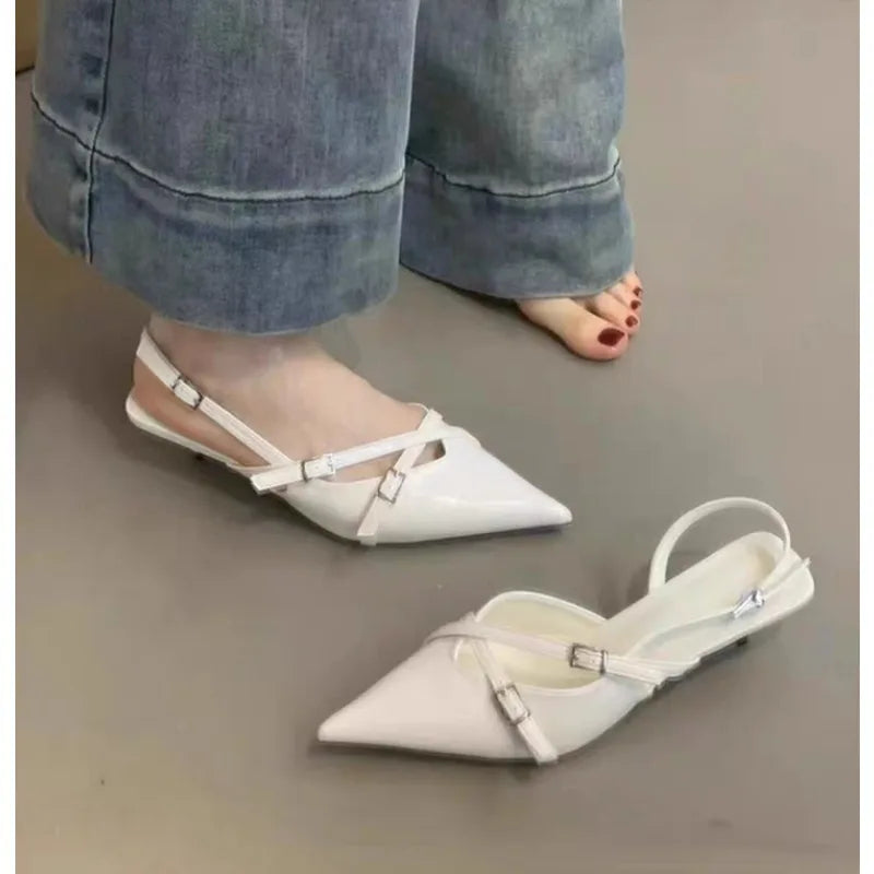 Elegant Party Dress Shoes for Women Sandals Women's Pointed Toe Heels Designer Stripper Shoe Talon Low Heels Pumps Zapatos