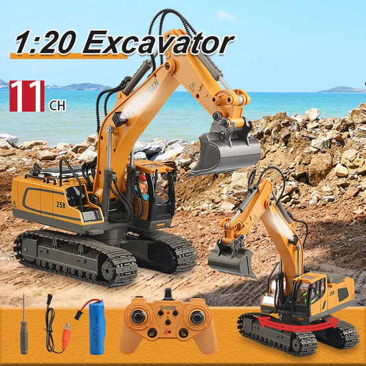 Mașină RC pentru copii, jucării cu telecomandă, jucării pentru mașini pentru băieți, excavator cu radiocomandă, camion basculant, buldozer, mașină electrică, jucării pentru copii, cadou