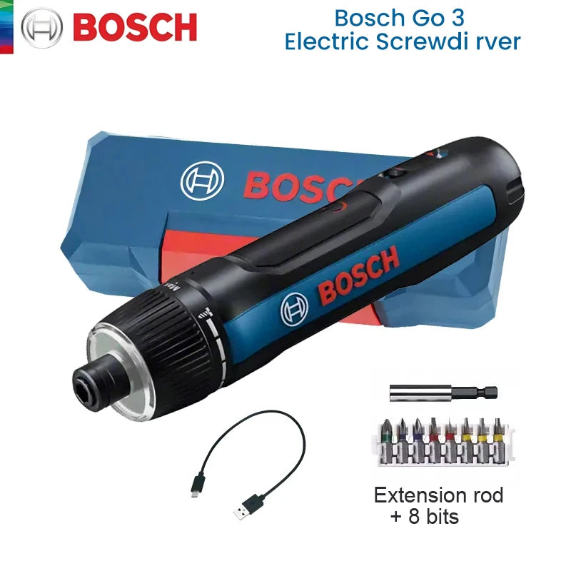 Bosch GO 3 Elektroschrauber 3.6V 5Nm Akku Mini Hand Bohrer Aufladbar Schraubendreher Heim Verwendung Multi-Funktion Elektrowerkzeuge