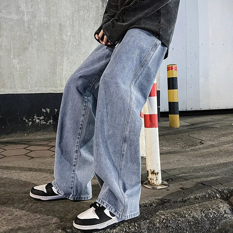 SHAN BAOC Loose Jeans Weit - Elastischer Bund Denims