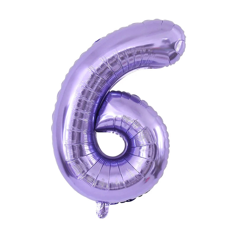 Purple Number Balloons 32 Inch Foil Balloon Adult Kids Birthday Anniversary Decoration Party Gold 0 1 2 3 4 5 6 7 8 9 Balloon