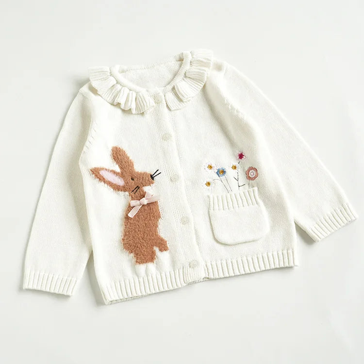 Deer jonmi Gestrickter Pilz-Pullover - Baumwolle Vollärmel