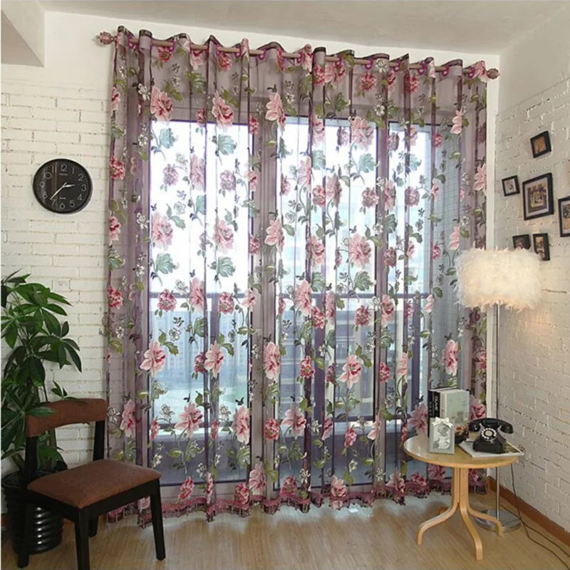 Zhejiang Tüllvorhang Blumen - 100 Prozent Polyester 1 Panel