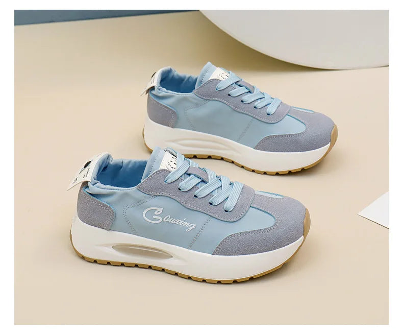 Womens Platform Sneakers White Tennis Shoes Woman Casual Low Top Fashion Chunky Canvas Sneakers 2025 New Spring Summer Trainers