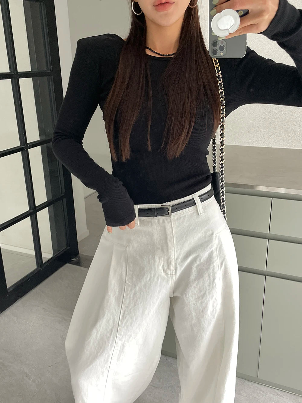 Jeans Spring Summer Long Wide Leg Pant Women High Waist Fashion Casual Korean Style Ladies Trousers Loose Pleated Woman Pants