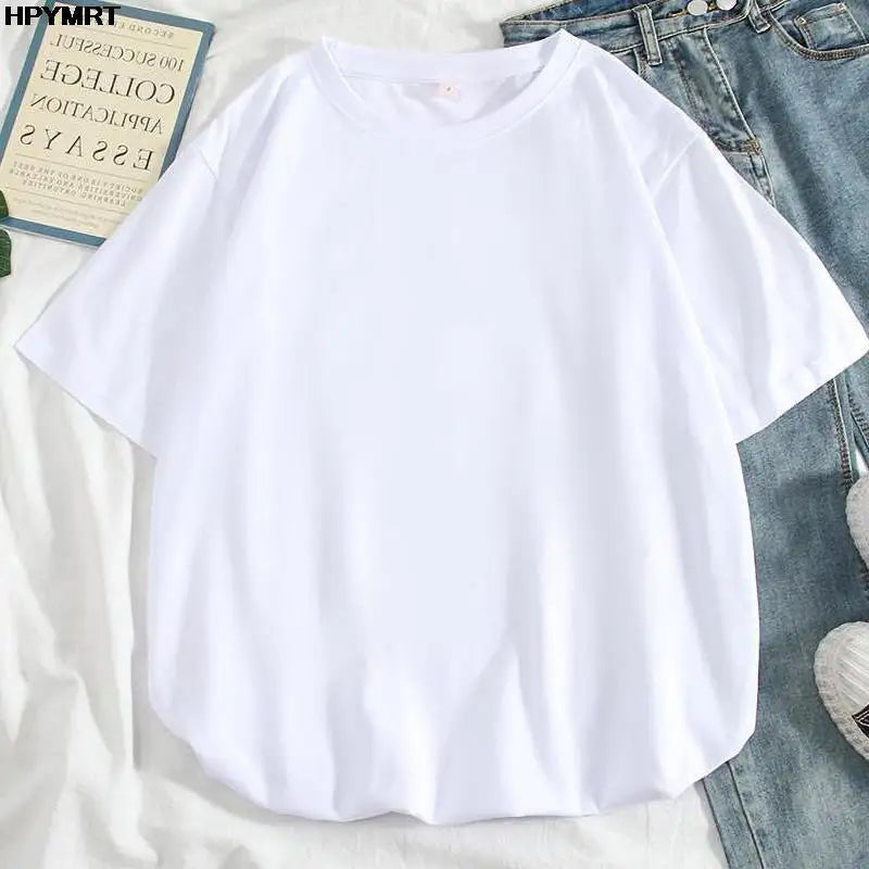 Hipster Women Fashion White Pink Short Sleeve T shirt 2022 Spring Summer T-shirt Female Clothes Tops Tees Tshirt Femme