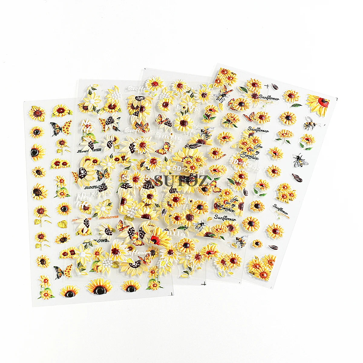 GL5D-K256 5D Sonnenblumen Nagelsticker - Herbstdesign Prägung