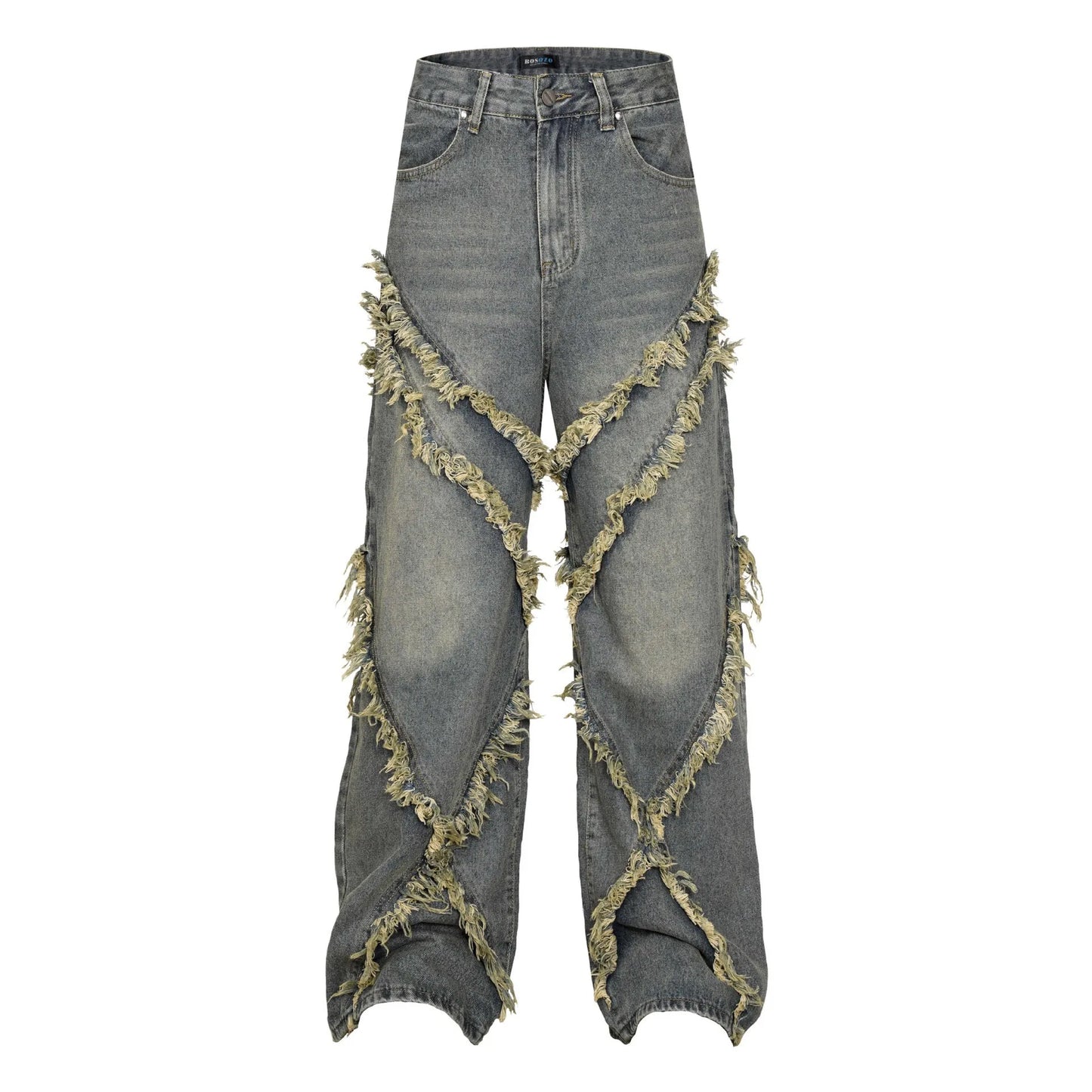 Raw Edges Black Jeans Men Clothing Fashion Street Harajuku Hip Hop Vintage Jeans for Men Casual Versatile Pants Baggy Jeans