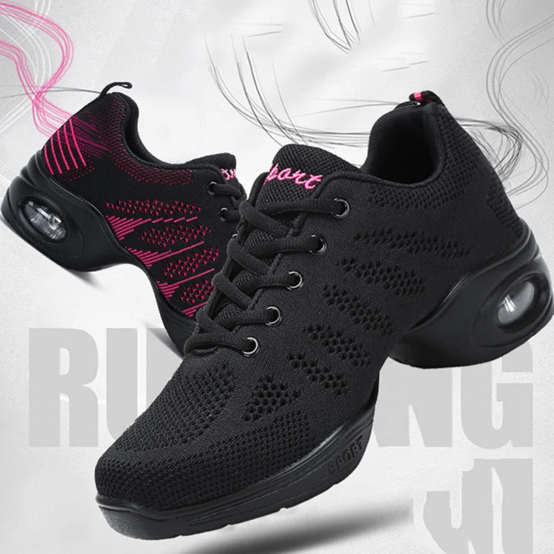 Women's Dance Shoes Woman Jazz Dancing High-quality Weaving Mesh Sneakers Lady Modern Female Sports