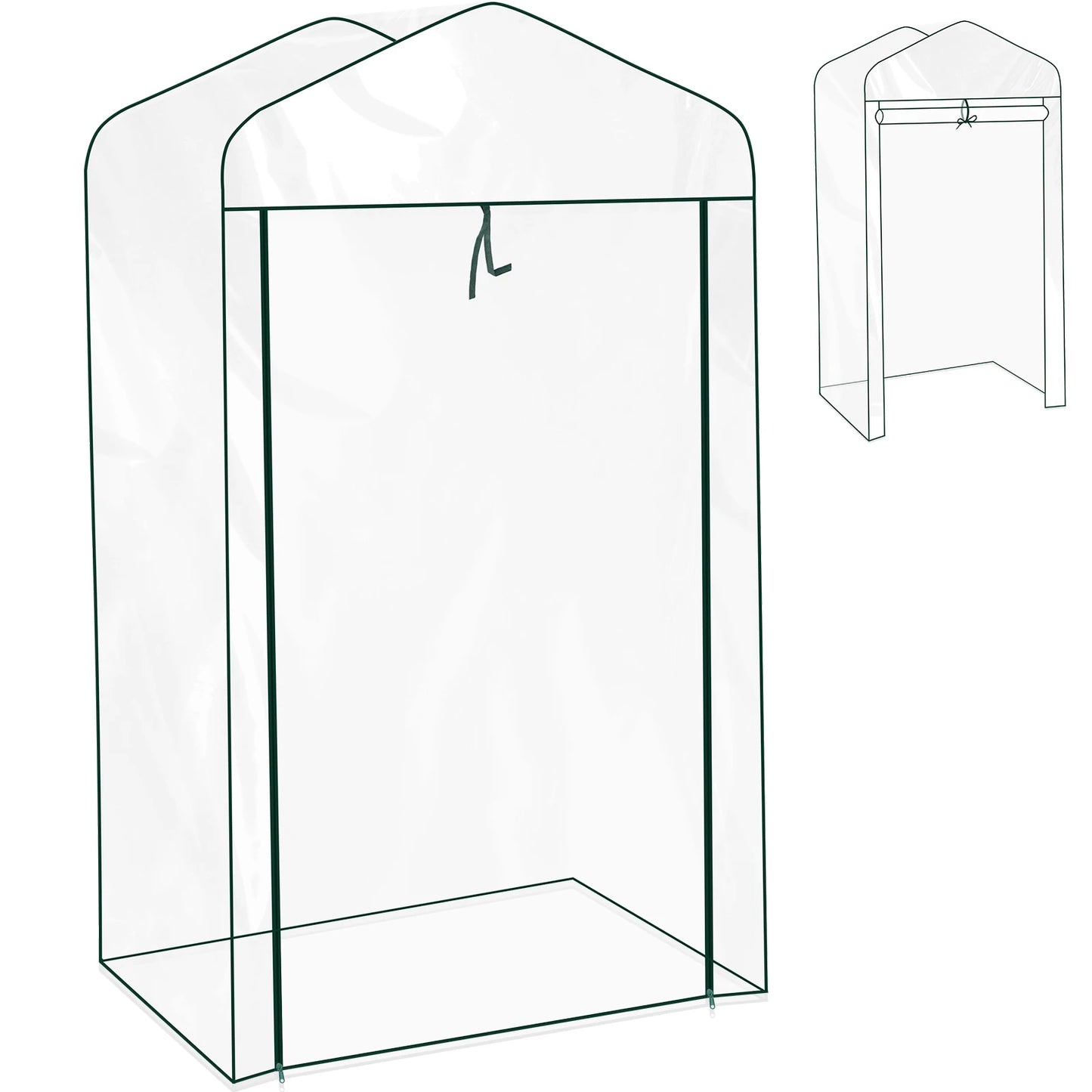Garden Greenhouse Transparent Weatherproof Plant Grow House Cover with Roll up Double Zipper Door Small Waterproof Frost
