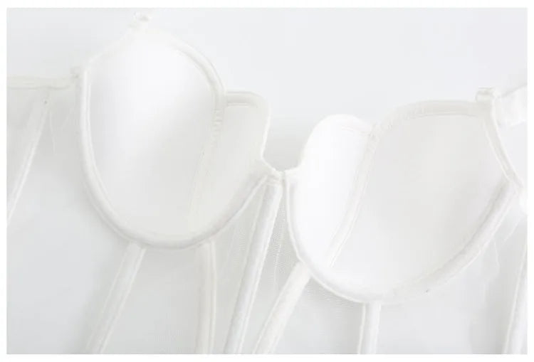 Frauen Push Up Transparent Lingerie Neu elegant Shaper BH Dünn Beauty Rücken Unterwäsche Weiblich Fischgräte Gaze Bralette