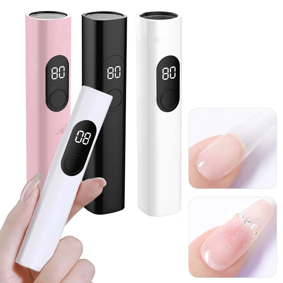 Mini Portable LED UV Nail Lamp Dryer Fast Curing Gel Polish Manicure Tool - Nail Art UV Light for Home Use
