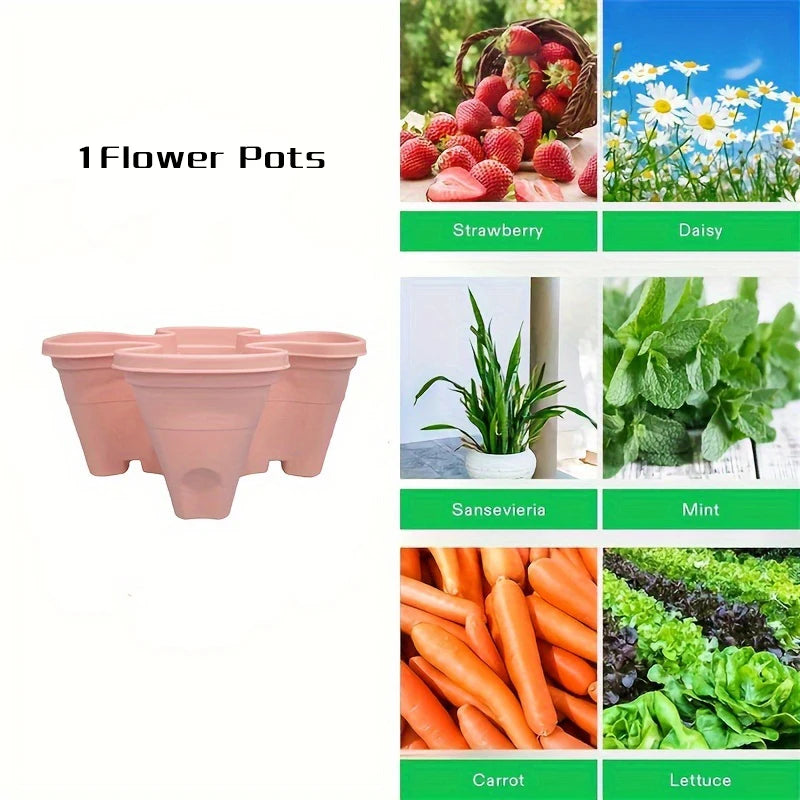 Vertical Plantation Tower Style Garden, Stackable Herb Garden Plantation, Vegetable Planting Pot, Petal Shaped Flower Pot