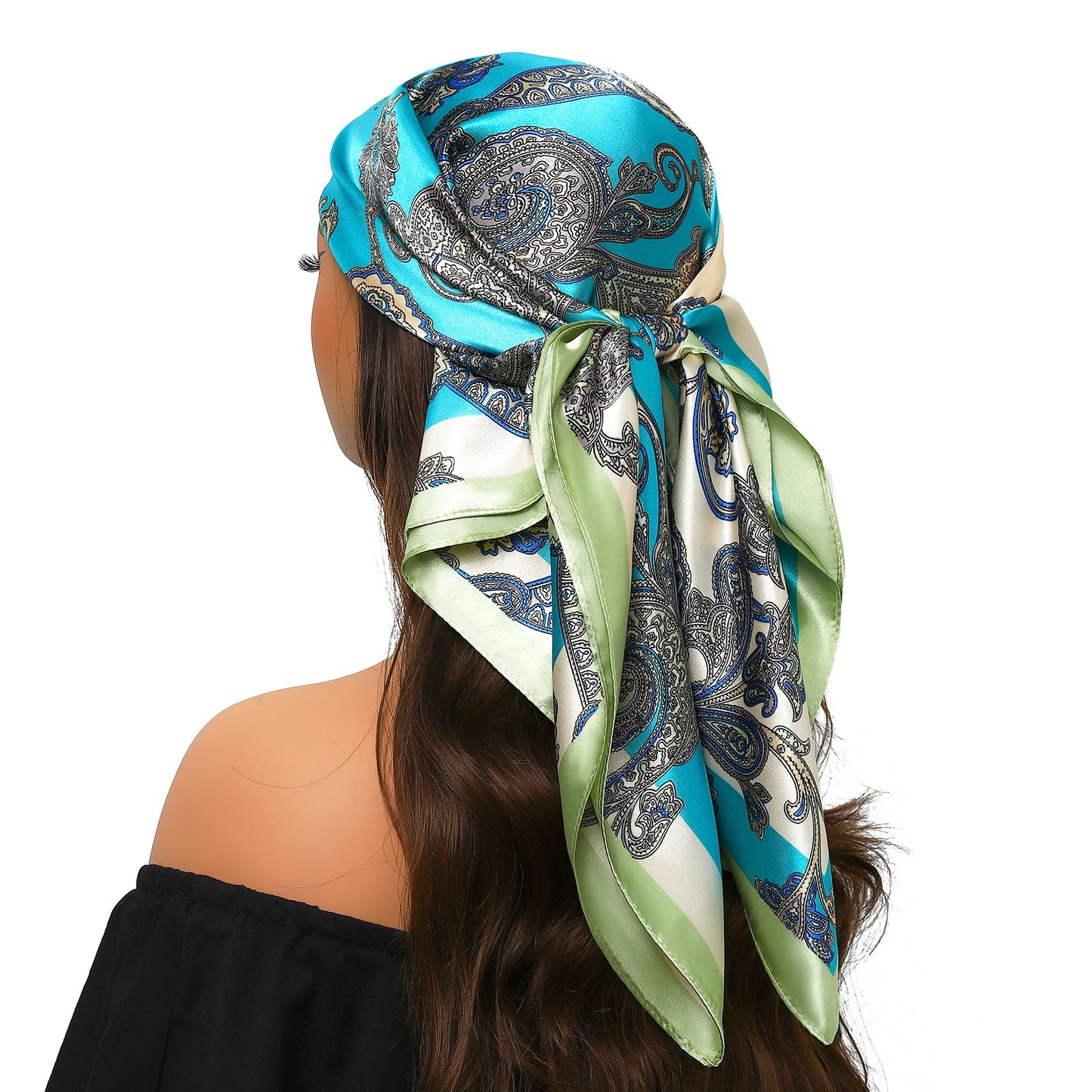 Kopf Foulard Seidenglanz - 90x90 cm Polyester weich