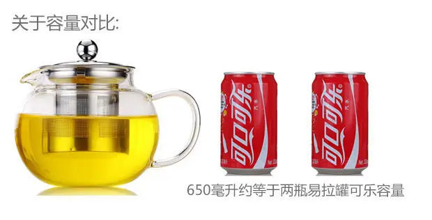 High quality Heat Resistant Glass Tea Pot,Chinese Flower Tea Set Puer Kettle Coffee Teapot Convenient With Infuser Office Home