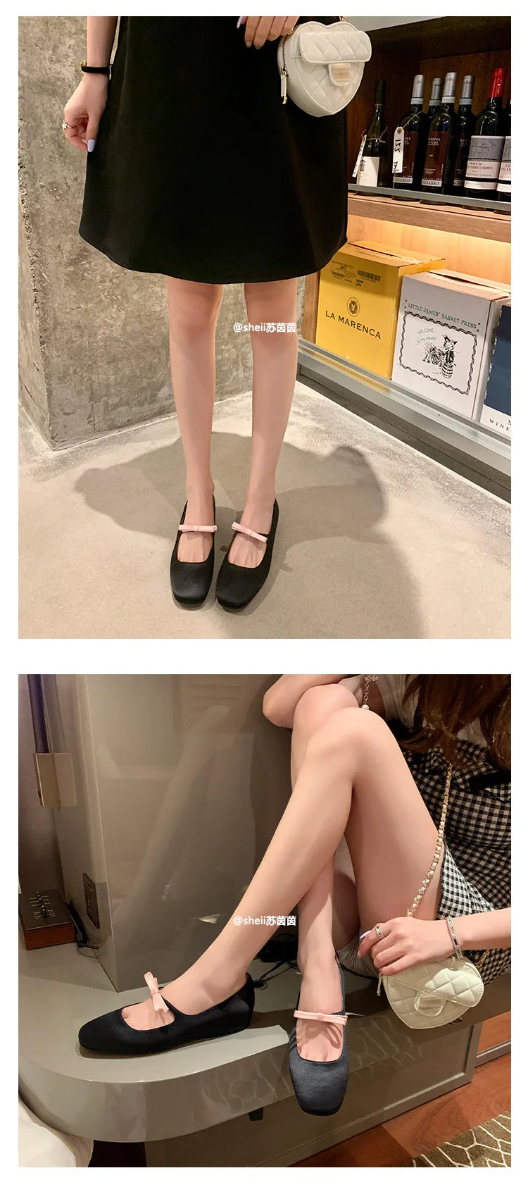 Ballet Falts Shoes for Women Bow Tie Elegant Women's Loafers Shoes with Low Heels Black Leather Mary Janes Desinger Shoes Ladies