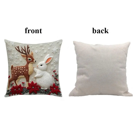 Home Decor Throw Pillow Cover Home Textile Xmas Pillow Cases Pillowslip Christmas Pillowcase Red Snowman Rabbit Elk Decoration