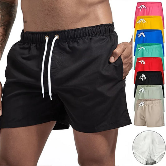 Männer Quick Dry Board Shorts - Schnelltrocknende Badehose Schwimmen Trunks Atmungsaktiv Kordelzug Taschen Surfing Beach
