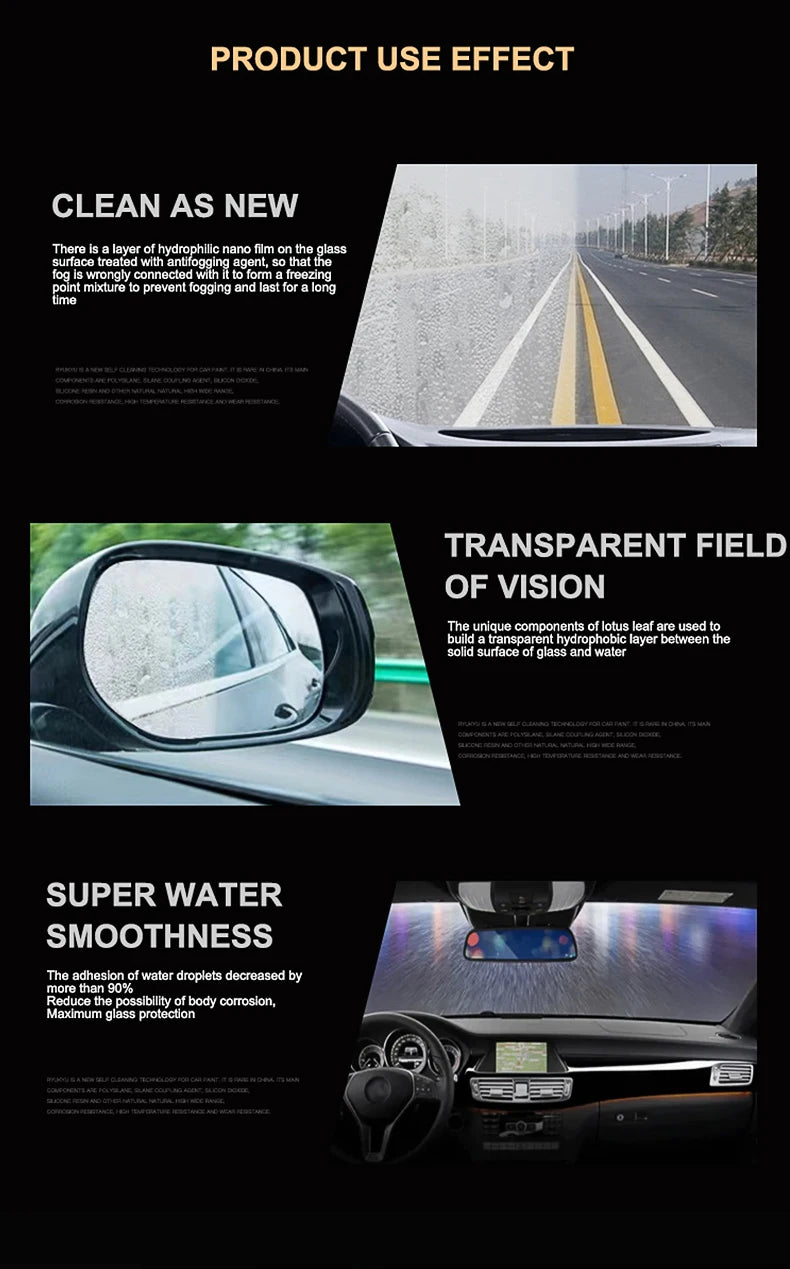 Car Window Anti Fog Spray Liquid Paint Care  Polishe Rainproof Anti-Fog Agent Water Car Care Windshield Glass Auto Accessory