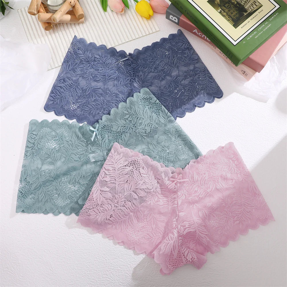 All Of Me Spitze V-Taillen Dessous - 3er Set Nylon Elastan