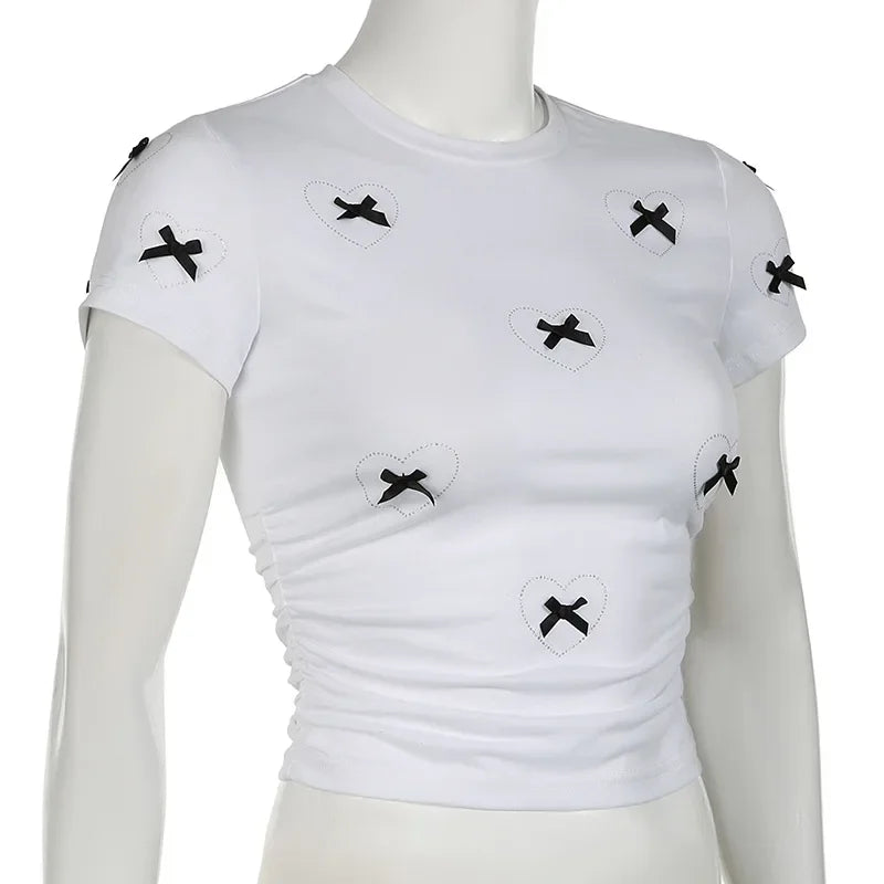 Tees T Shirt Clothes For Women Clothing Japanese 2000s style Y2K T-Shirts Friends Crop Tops Cutecore Women Blusas Ropa Camisetas