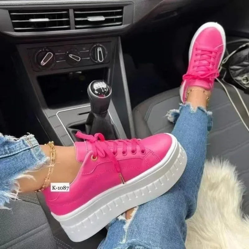 Sneaker 2025: QRLQHY Sneakers Women's 2024 New Fall Outdoor Fashion - Tennis Lace Up Canvas Casual Walking Breathable Vulcanized Shoes Plus Size 43 Collection