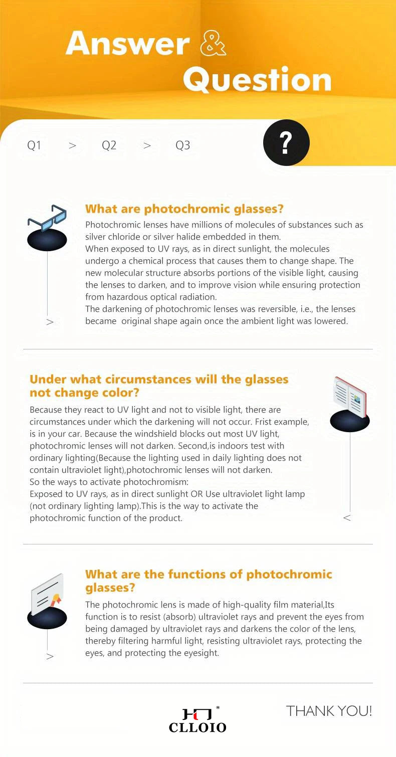 CLLOIO Aluminum Photochromic Sunglasses