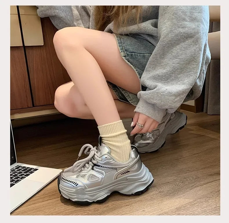 Fashion Platform Sneakers for Women Casual Non Slip Thick Sole Sports Shoes Woman Comfortable Casual Sports Shoes Zapatos Mujer