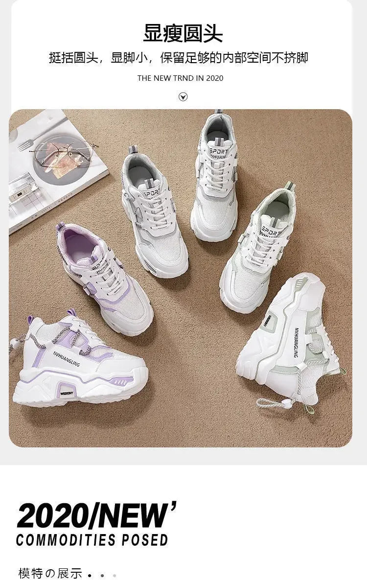Sneakers Women Sports Shoes Platform Mesh Breathable Vulcanized Shoe Wedge Casual Comfort Woman Summer Zapatos Mujer2024