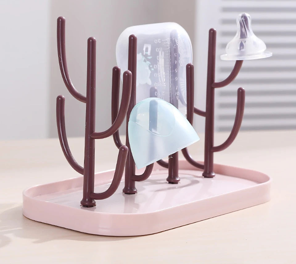 Baby Bottle Drying Racks Pink Beige Feeding Cup Holder Removable Storage Support Drain Rack Bottle Cleaning Drying Machine