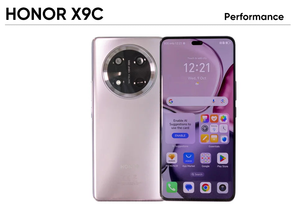 Smartphone HONOR X9c 5G - 12 GB RAM, 256 GB stocare, ecran de 6,78 inci, rată de reîmprospătare de 120 Hz, ecran curbat, cameră principală de 108 MP, sistem triplu de camere, baterie de 6600 mAh, Android 14, conectivitate 5G, dual SIM