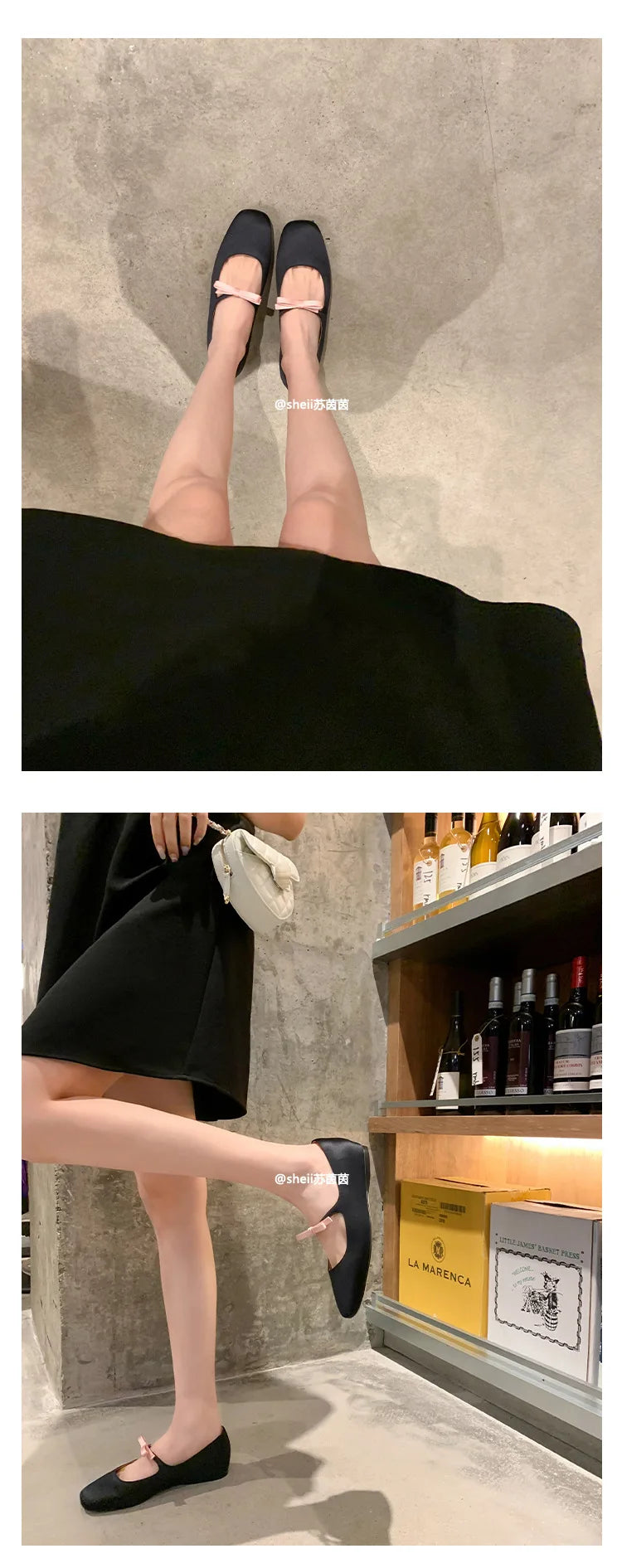 Ballet Falts Shoes for Women Bow Tie Elegant Women's Loafers Shoes with Low Heels Black Leather Mary Janes Desinger Shoes Ladies