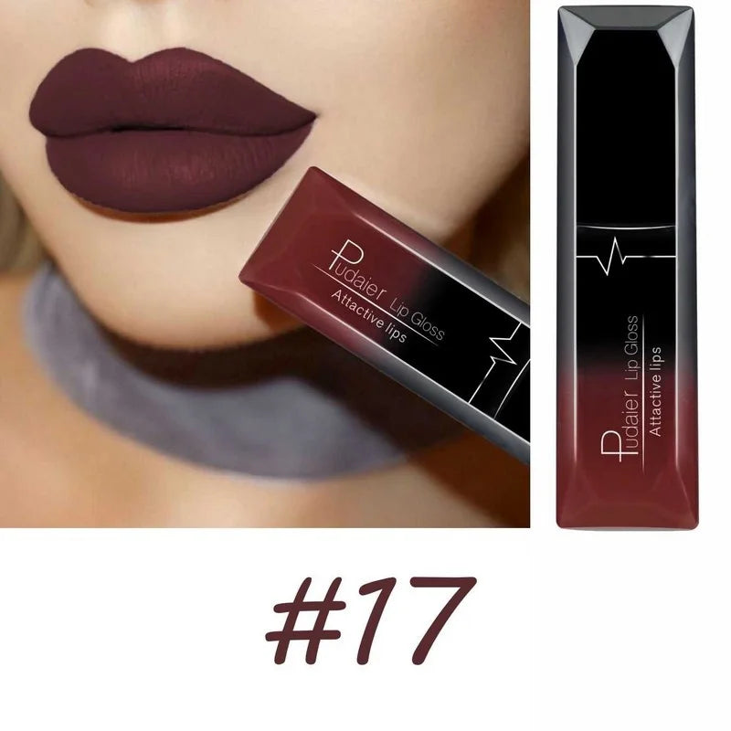Best Lip Makeup 17 Color elegant Matte Long Lasting Lipgloss Liquid Lipstick Lip Cream