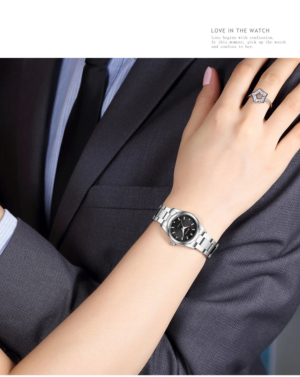 Damen-Uhr 2025: VA VA VOOM Luxury Women's Watch 29mm Fashionable Stainless Steel - Rhinestone Pink Minimalist Girl Clock Outdoor Travel Women Wrist Watches Collection