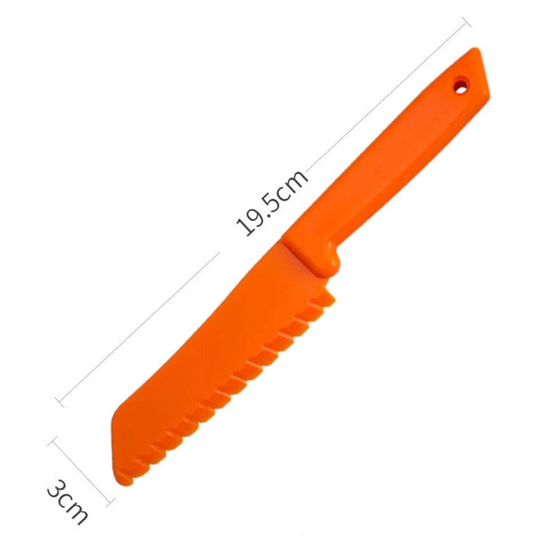 Kid Plastic Kitchen Knife Set Children's Safe Cooking Chef Nylon Knives For Fruit Bread Cake Salad Lettuce Knife