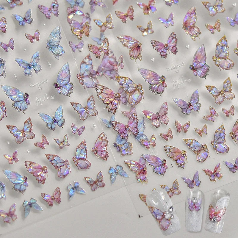 1 buc/set fluture lumina unghii autocolante design de înaltă calitate autocolante adezive Nail Art decorare unghii consumabile decals manichiură instrument
