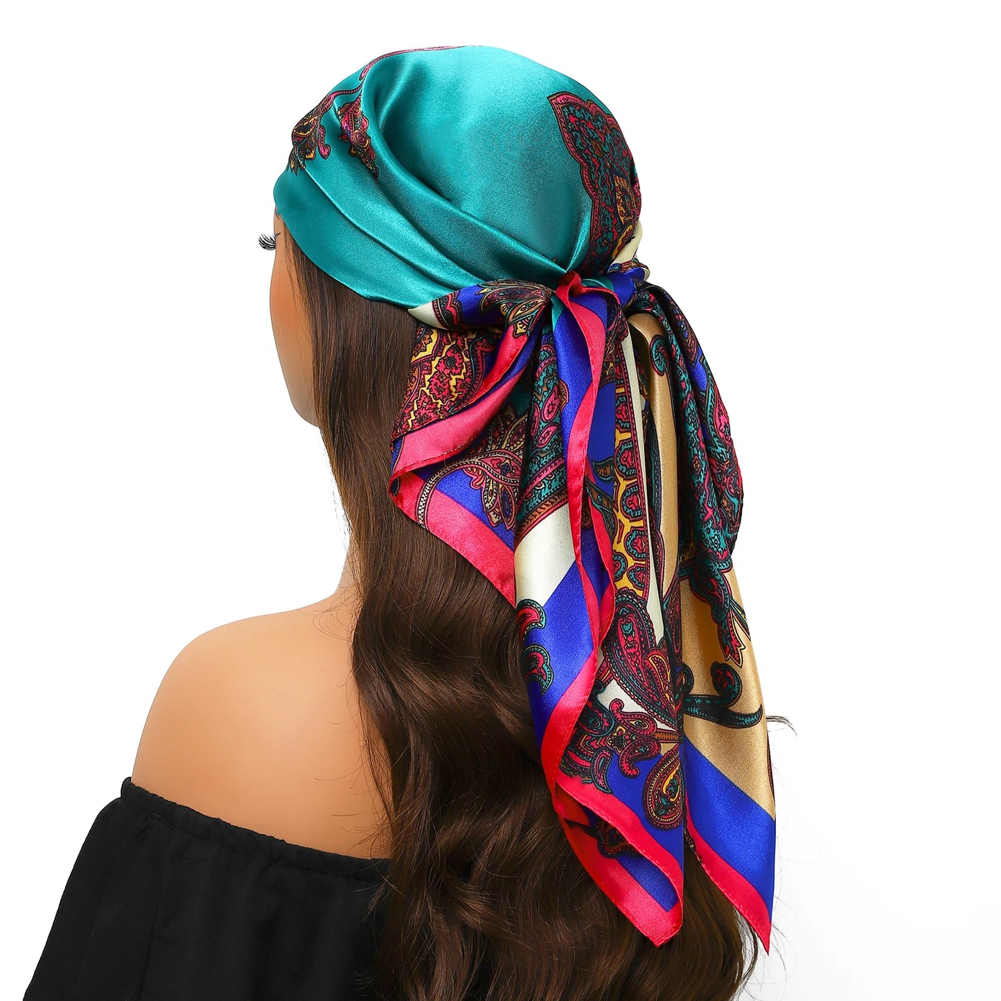 Kopf Foulard Seidenglanz - 90x90 cm Polyester weich