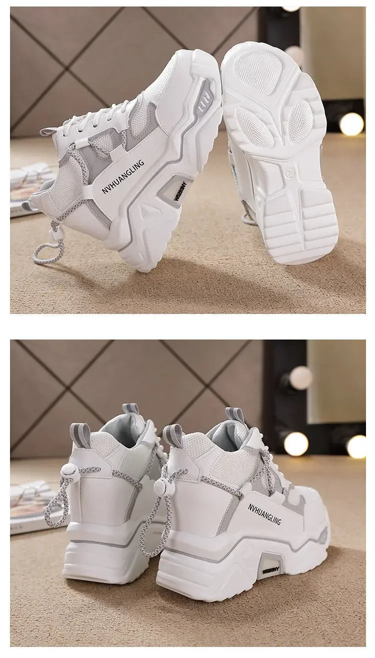 Sneakers Women Sports Shoes Platform Mesh Breathable Vulcanized Shoe Wedge Casual Comfort Woman Summer Zapatos Mujer2024
