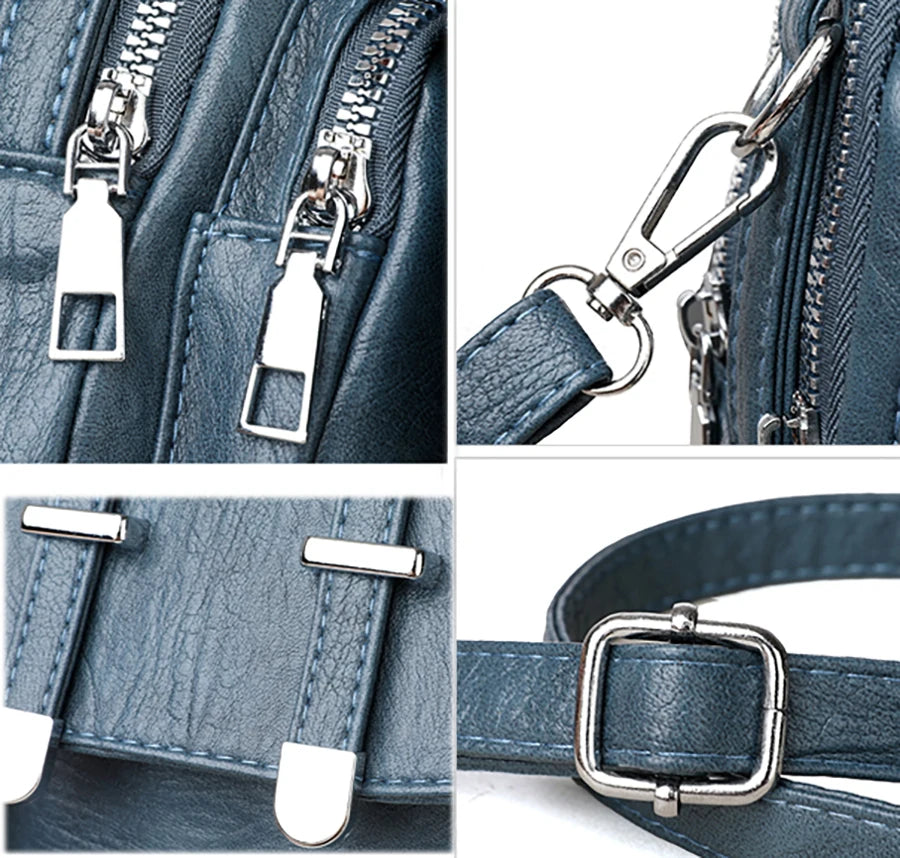 Fashion Multilayer Crossbody Bags For Women 2024 Luxury Designer Brand Leather Shoulder Messenger Bag Ladies Purses and Handbags