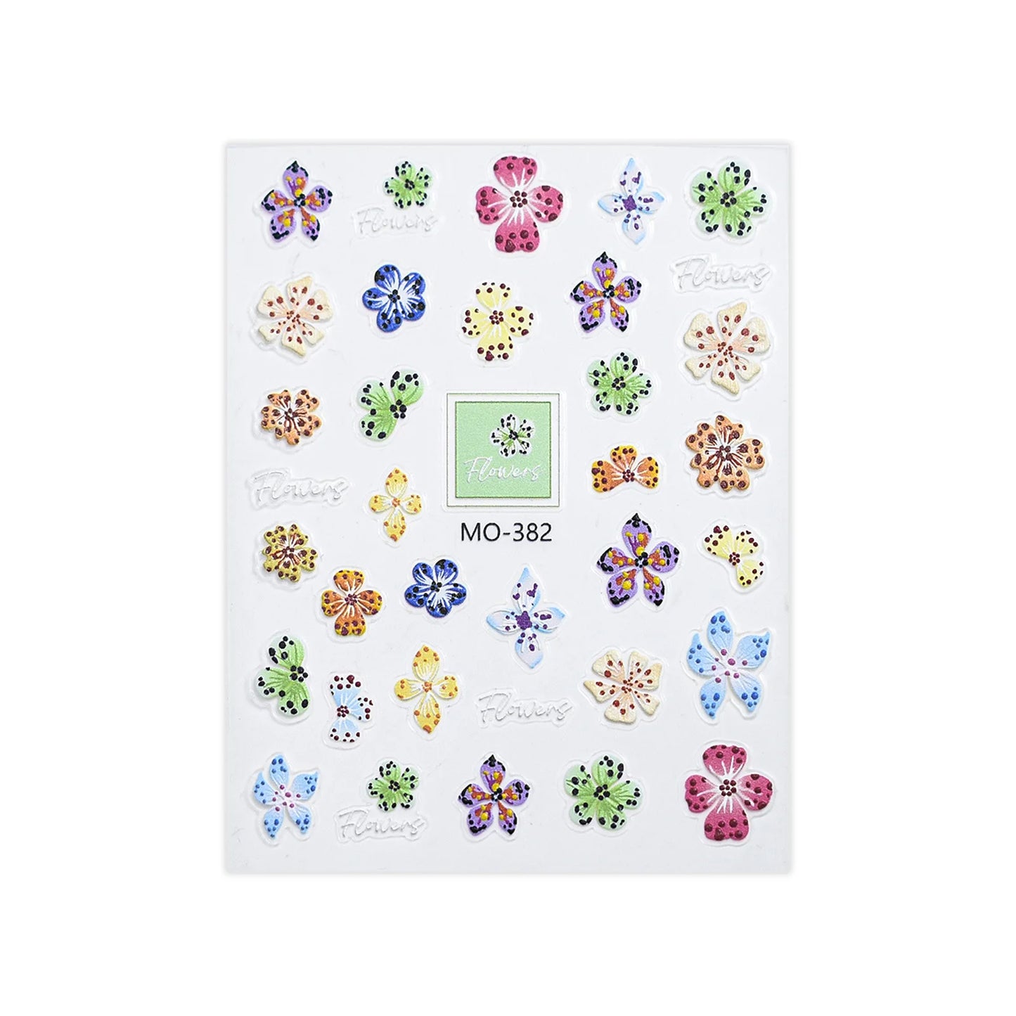 Embossed 5D Colorful Flowers Series Nail Stickers Flower For Design Nail Art Decal Manicure Tool 1pcs