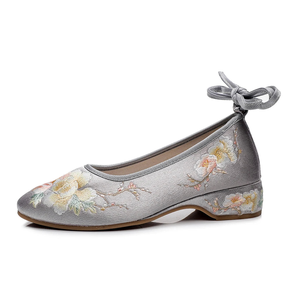 Ballerinas 2025: Veowalk Long Ankle Strap Summer Women Gauze Mesh - Embroidered Ballet Flats Breathable Comfortable Walking Shoes Elegant Lady Collection