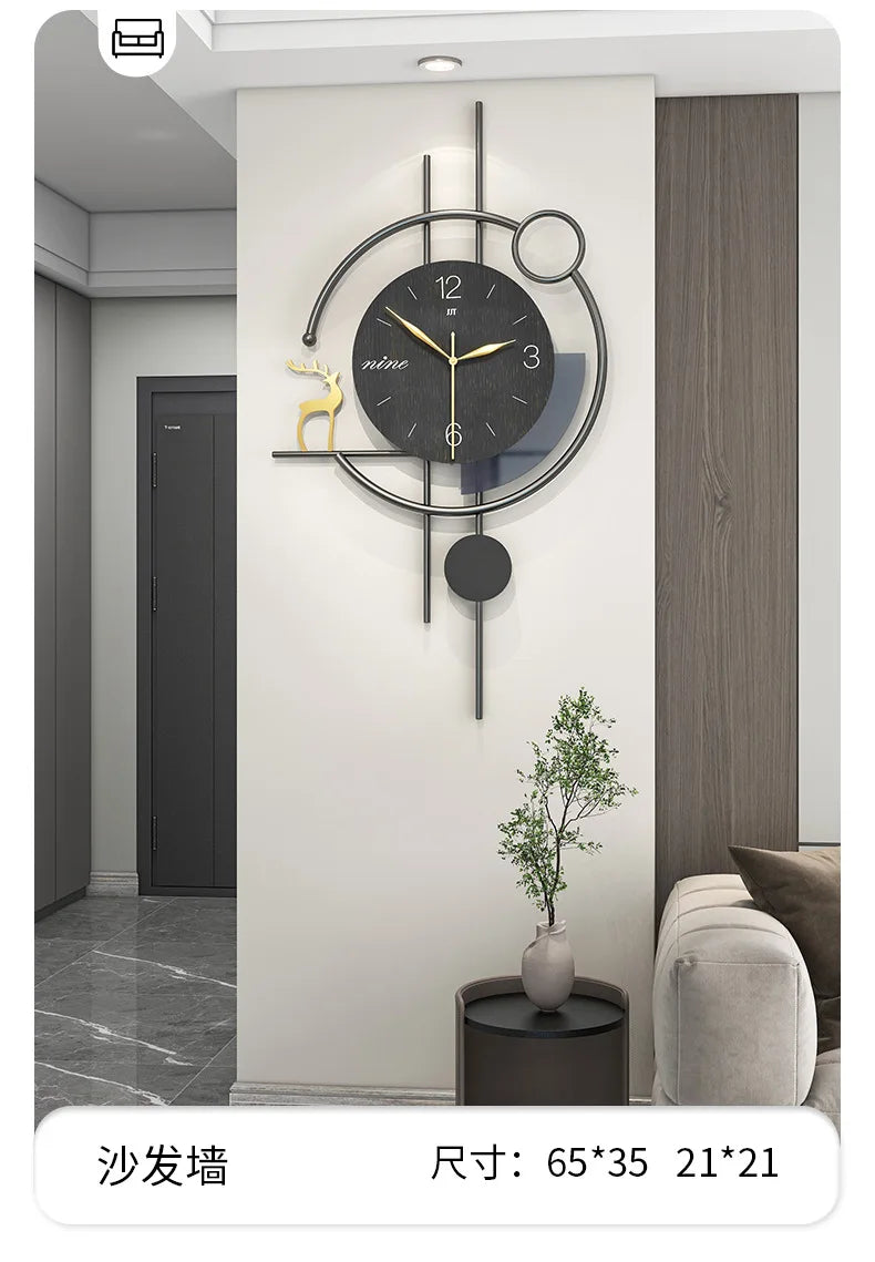 Artistic Living Room Wall Clock Modern Light Luxury High-end Home Restaurant Decoration Creative Silent Wall Clock