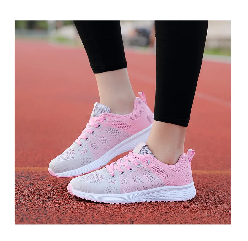 Women Casual Sneakers Fashion Breathable Mesh Flat Shoes Women's Outdoor Comfortable Non-slip Walking Shoes Tenis Feminino