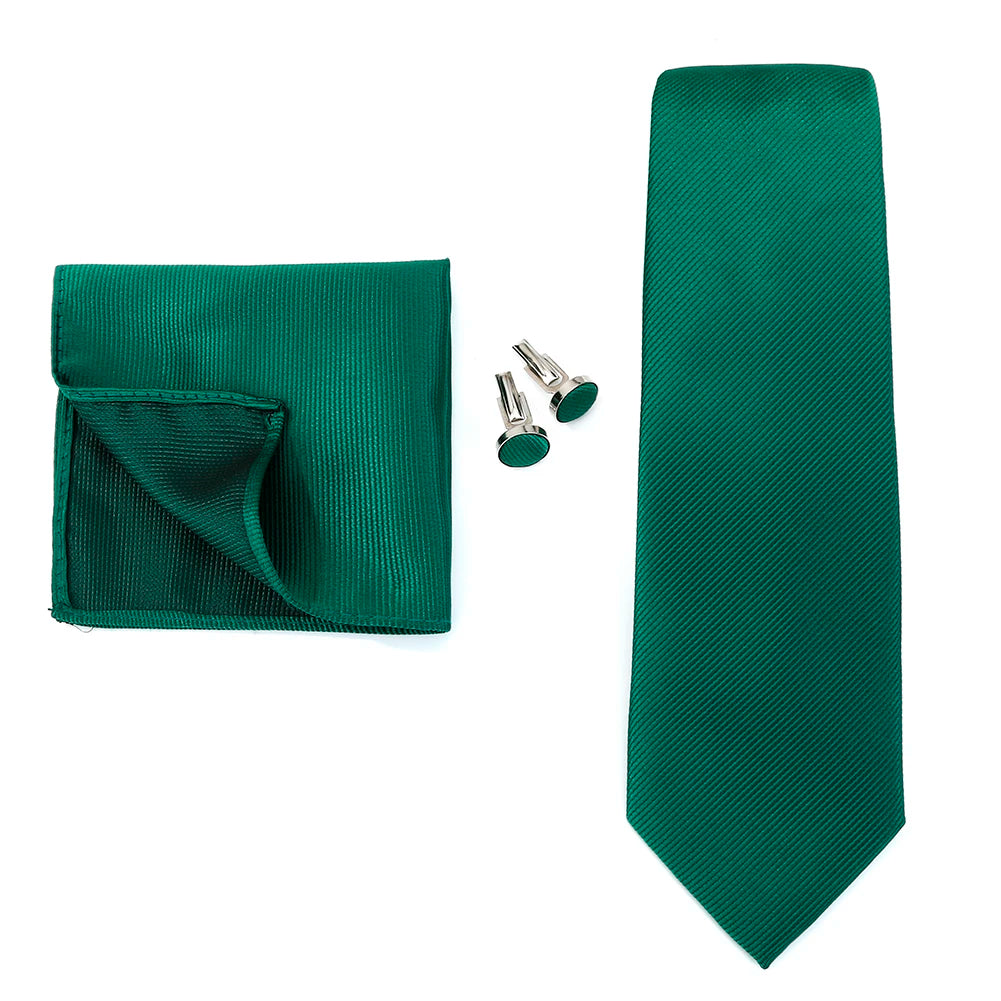 Necktie Fashion Brand Handmade Solid Necktie Handkerchief Cufflinks Set For Men Ties Suit Shirts Wedding Accessories Man Gifts