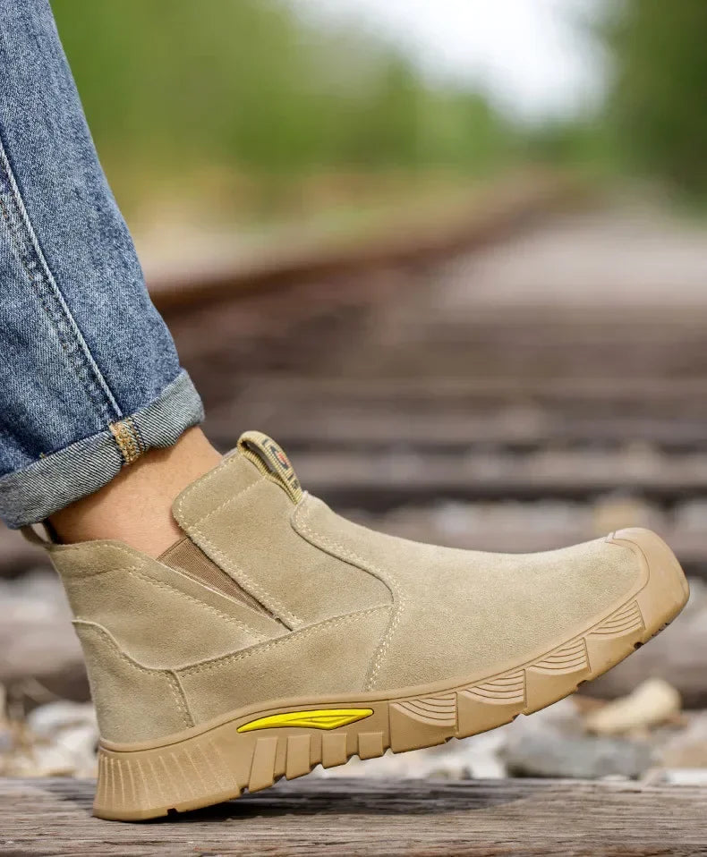 ZQXYZ 7100 Stahlkappe-Arbeitsschuhe - Gr 44; Leder; Gummi