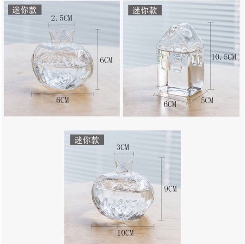 Home Planters Clear Glass Flower Vase Plant Stand Vase Flower Pot Hydroponic Container for Garden and Home Decor