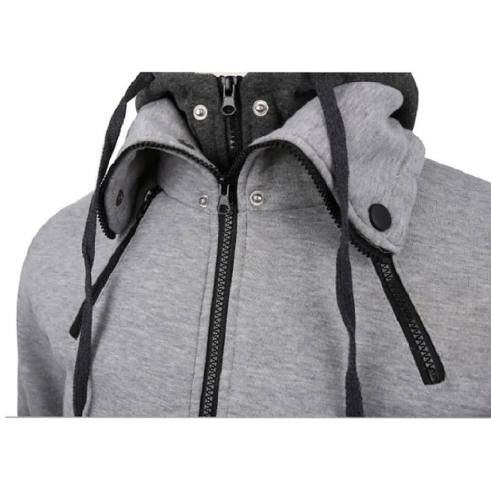 Zipper Slim Fit Fleece-Bomber mit Kapuze - S/M/L, Slim